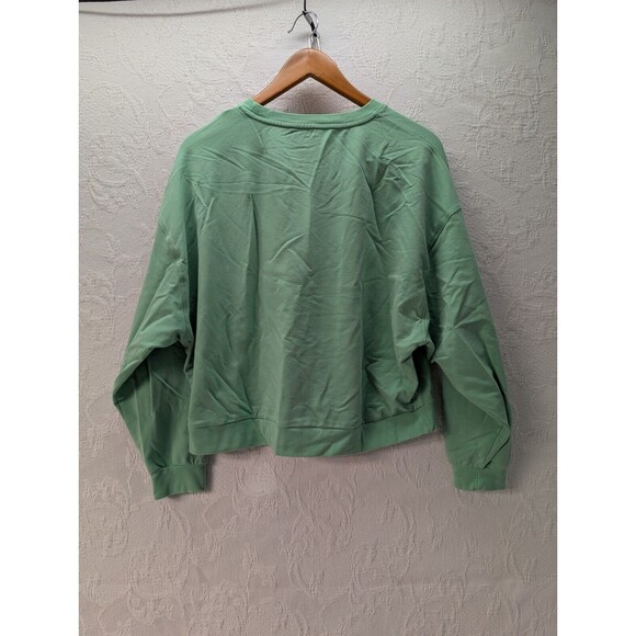 Joy Lab Women's Mint Green Light Long Sleeve French Terry Pullover Sweatshirt M - Picture 2 of 9